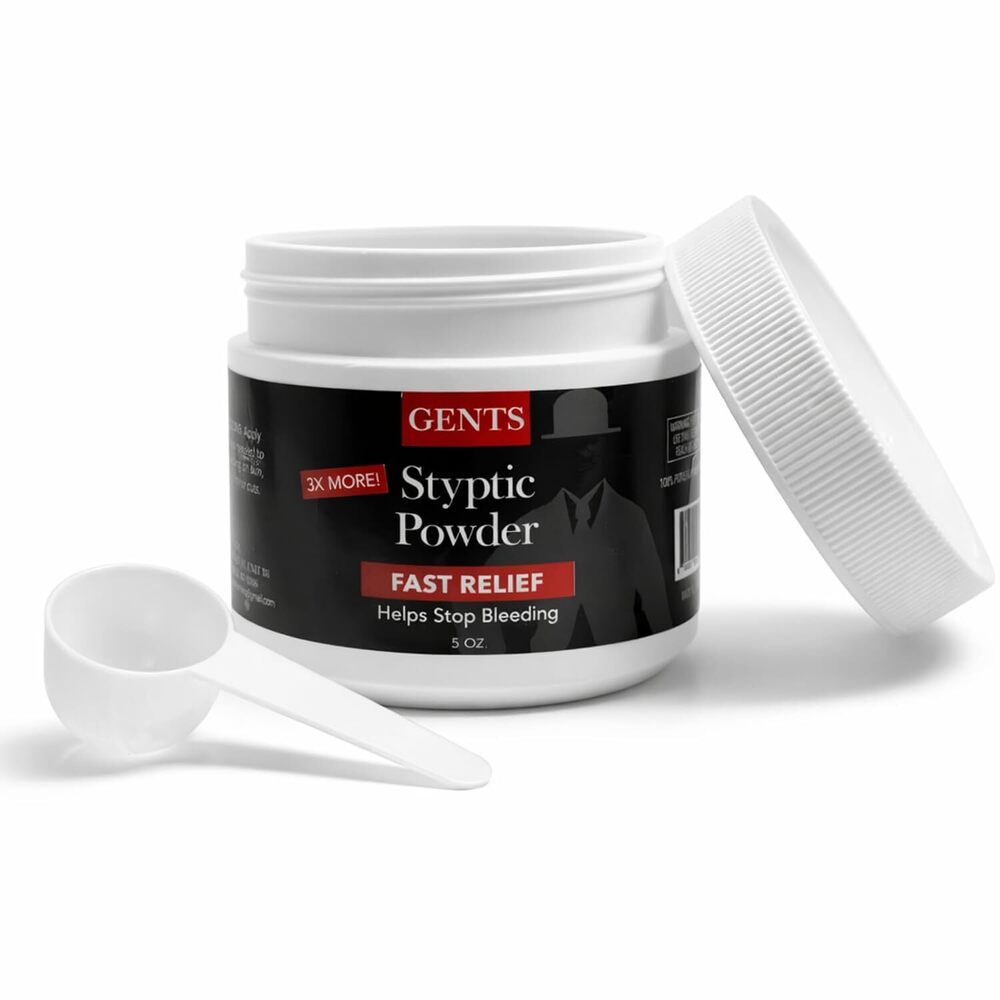 Gents Styptic Powder - Quick Stop Bleeding First Aid with Sealed Top &